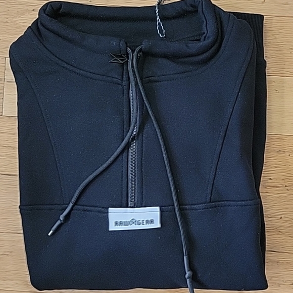 NWT RAWGEAR Pullover Jacket With 1/4 Zip Size Small Model #RG518 Color Black - Picture 2 of 9